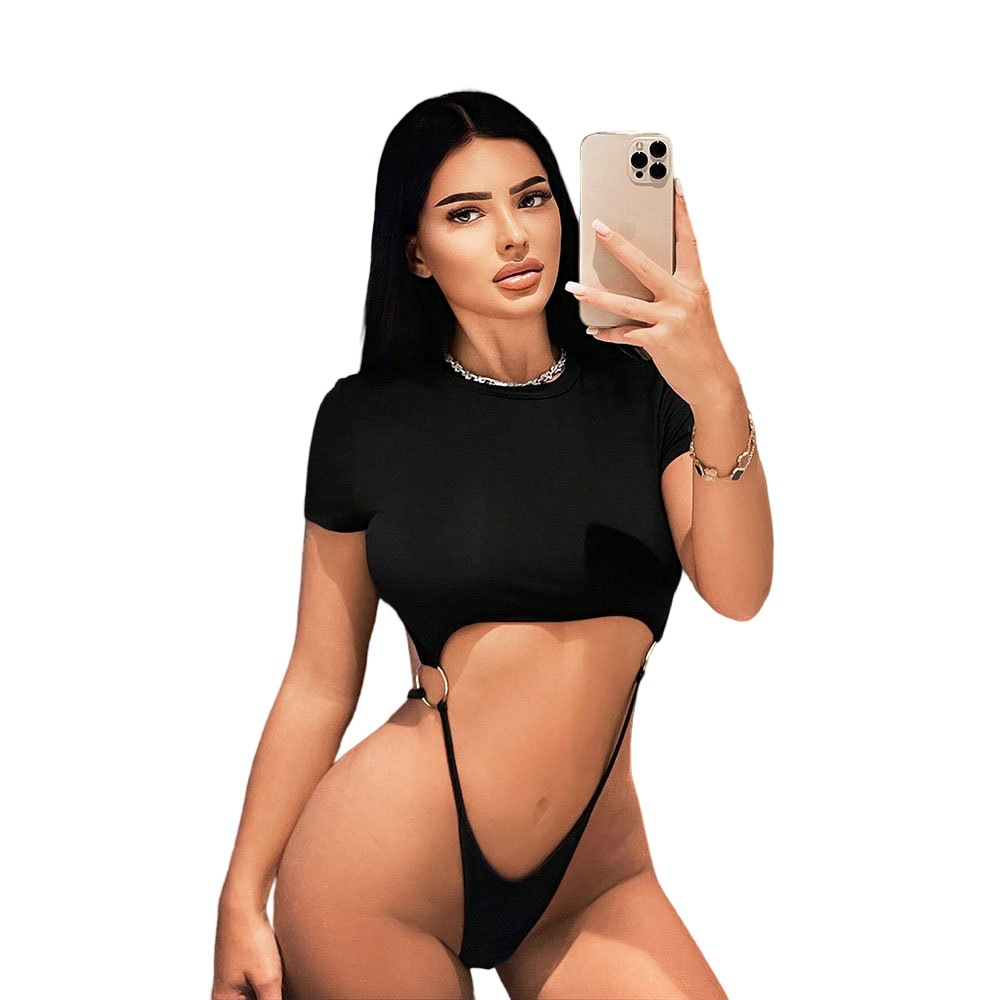 Women's sexy jumpsuit spring and summer high waist slim fit thong jumpsuit women's clothing
