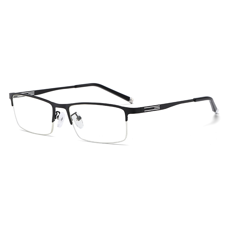 Color-changing multi-focus reading glasses for middle-aged and elderly people, half-frame metal lightweight business sense reading glasses for both distance and near use