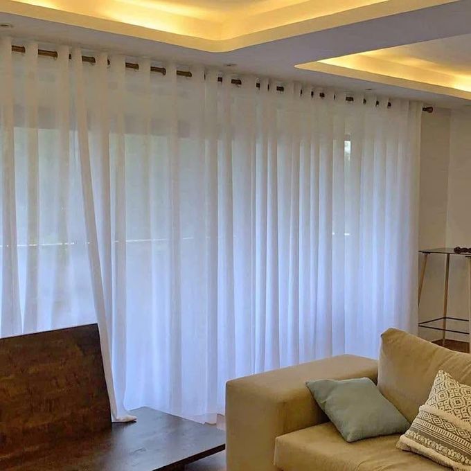 Elegant Light Filtering White Sheer Curtain 3M By 2.5M Height