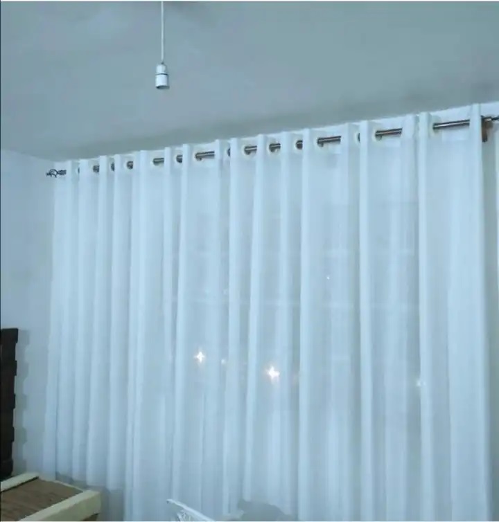 Elegant Light Filtering White Sheer Curtain 3M By 2.5M Height