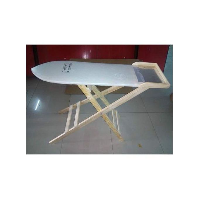 Foldable Ironing Station, Solid Wood Ironing Board Height Adjustable Iron Table with Cotton Cover, Large Table Top Iron Board, for Home Office Dormitory