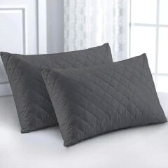2Pcs Waterproof Quilted Pillow Protector Soft Cotton Quilted Pillow Cover , Protection Against Water Spills & Dustmites