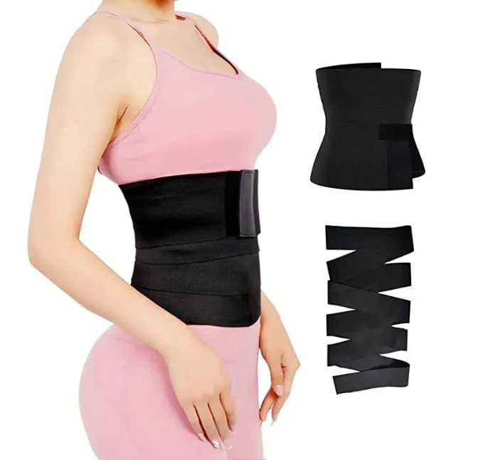 Waist Belt Elastic Band Weight Loss Flat Belly Belt Body Shaper Abdominal Belt After Delivery for Tummy Reduction Tummy Wrap Waist Trainer - Cincher Slimming Belt for Women