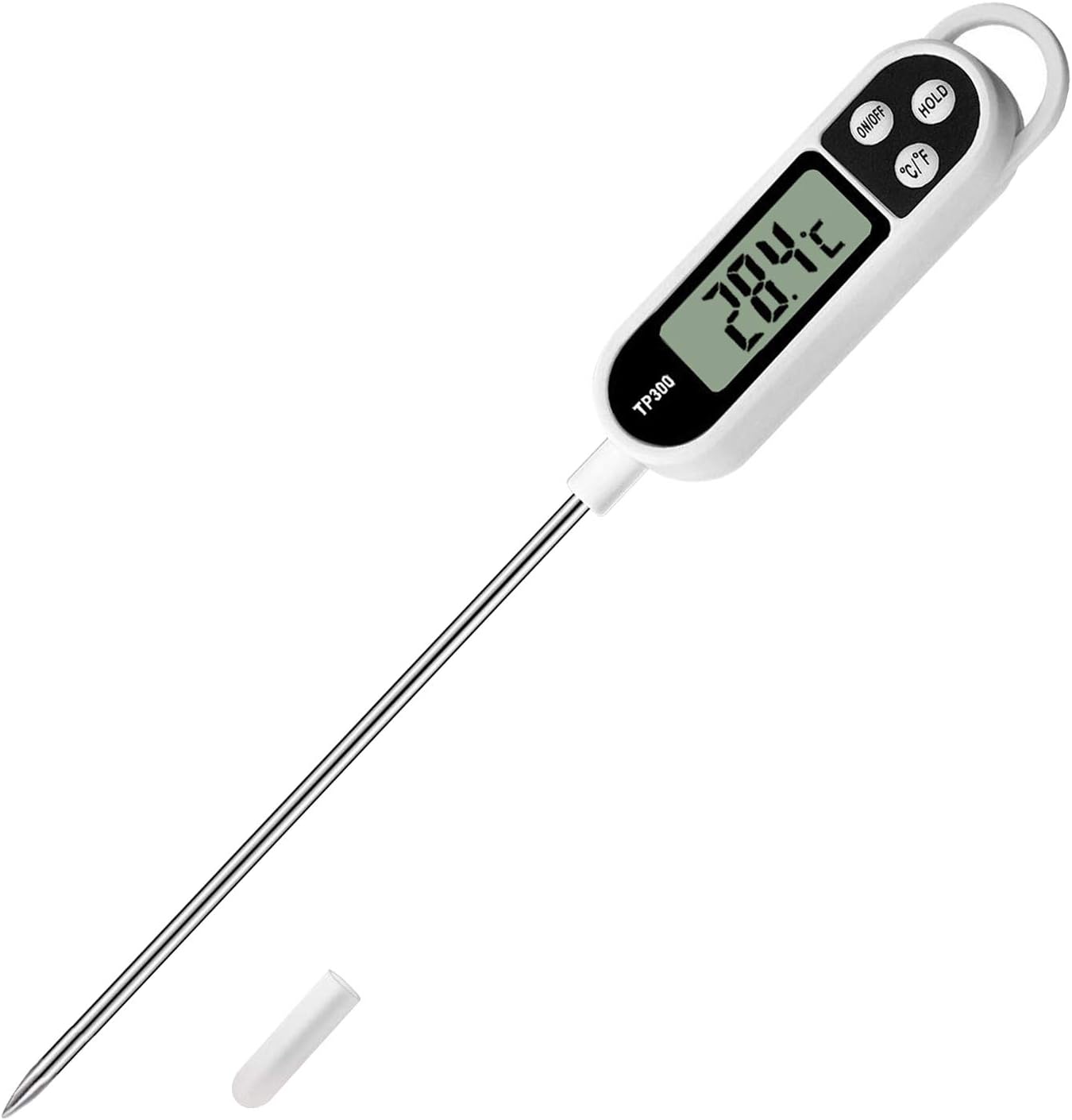 Cooking Thermometer, Digital Meat Food Thermometer Instant Read Long Probe Auto-Off LCD Screen Kitchen Thermometer