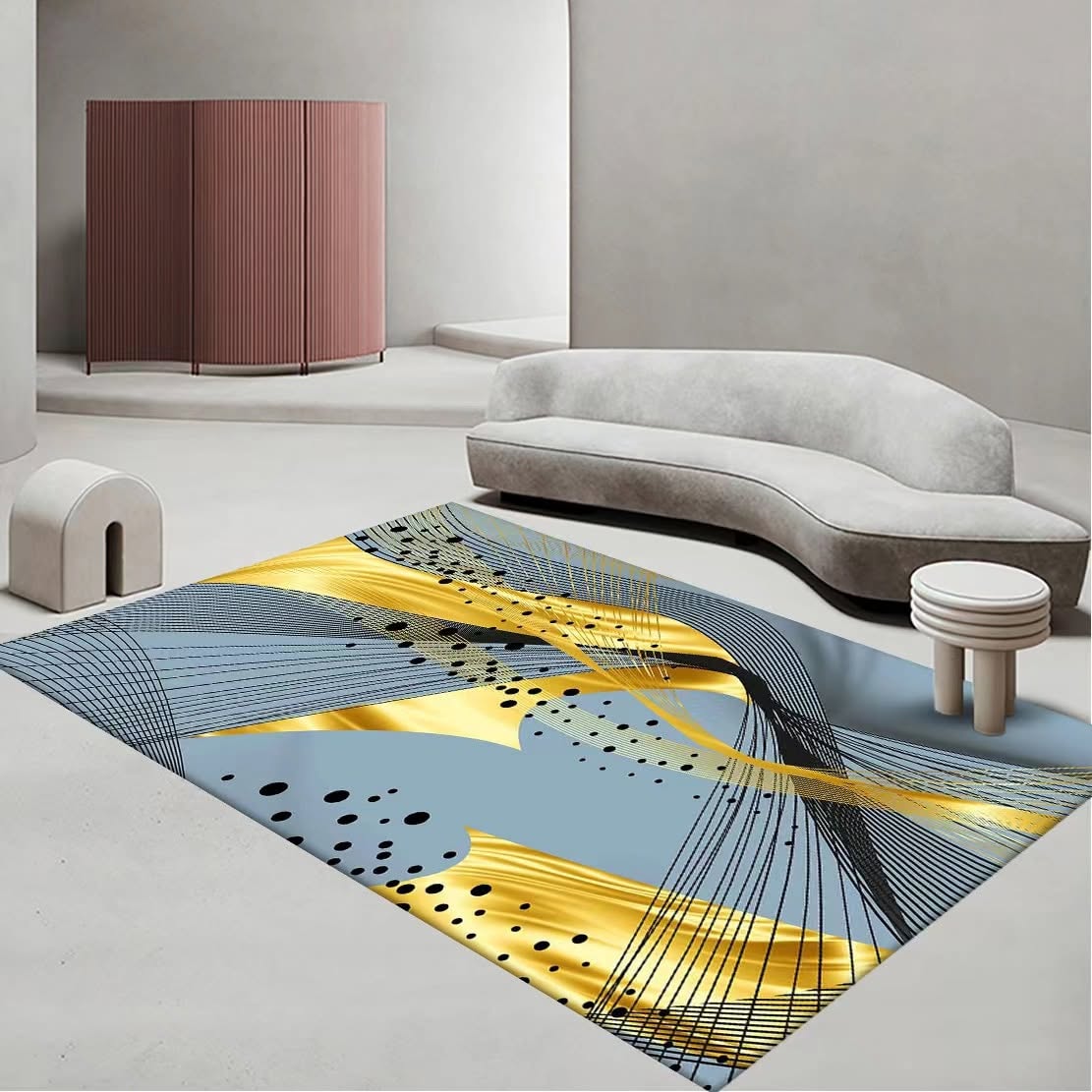 Quality Classy 3D  5*8 Carpets With Antislip Lower Side Table or Dinning or Bedroom Mat Rug Carpet