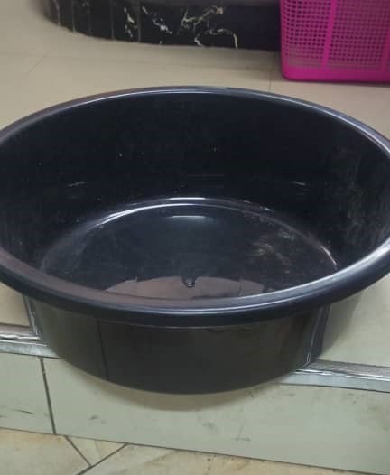 Large Plastic Wash Basin Black - 45cm