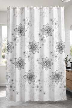 Executive Heavy Fabric Shower Curtain - Waterproof, Washable, Modern Design with 12 Hooks (180x200cm)