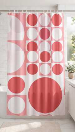 Executive Heavy Fabric Shower Curtain - Waterproof, Washable, Modern Design with 12 Hooks (180x200cm)