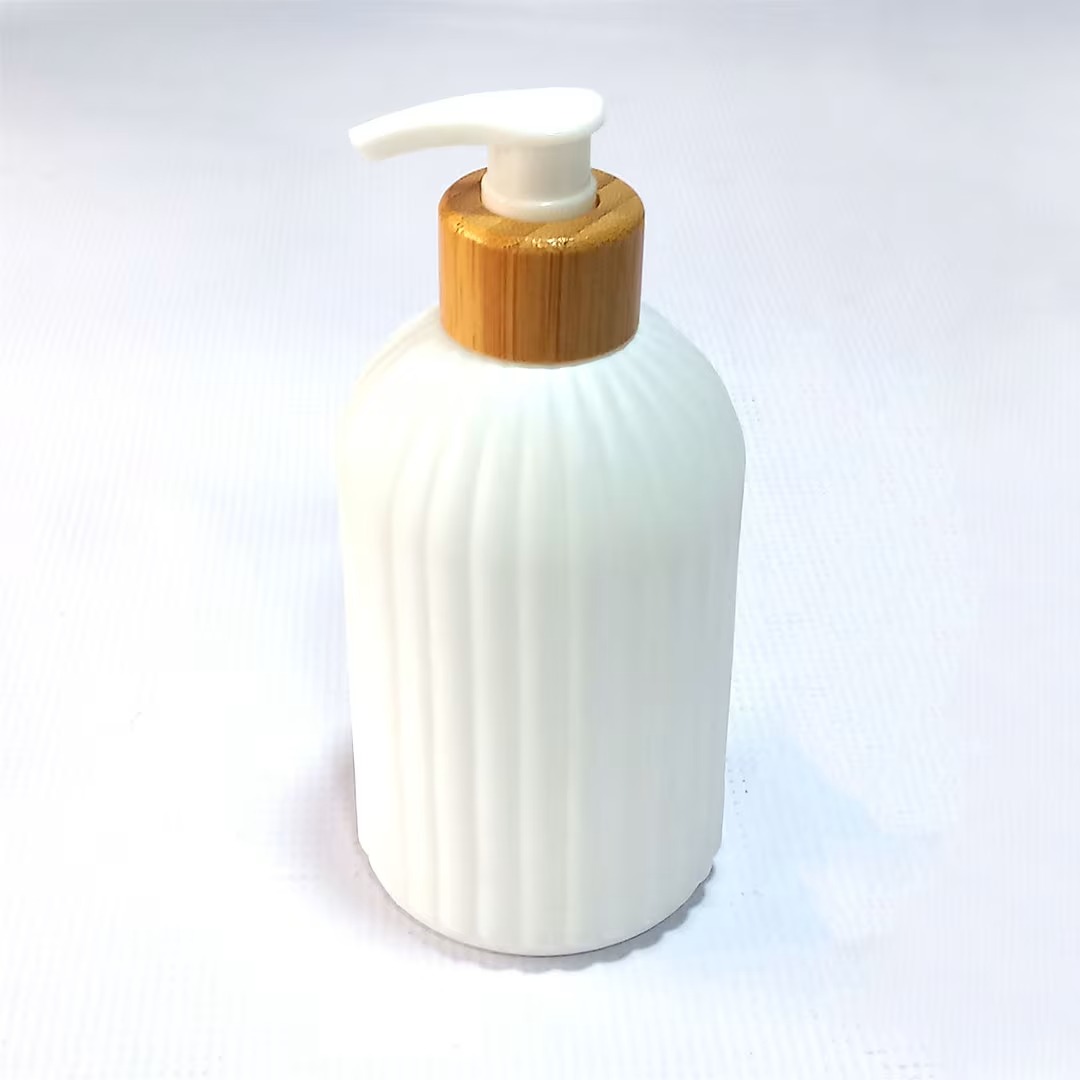 500ml Strip Soap Dispenser with Eco-Friendly Bamboo Pump – Refillable Bathroom Organizer Bottle for Shampoo, Conditioner, Lotion & Body Wash