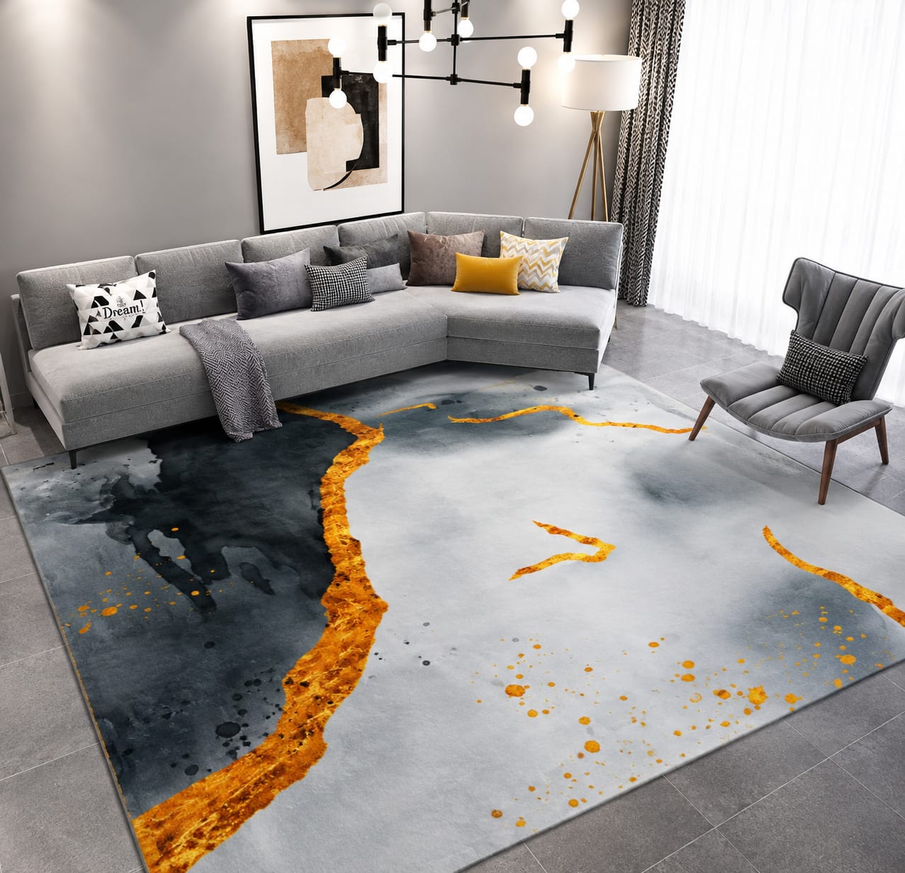 Quality Classy 3D  5*8 Carpets With Antislip Lower Side Table or Dinning or Bedroom Mat Rug Carpet
