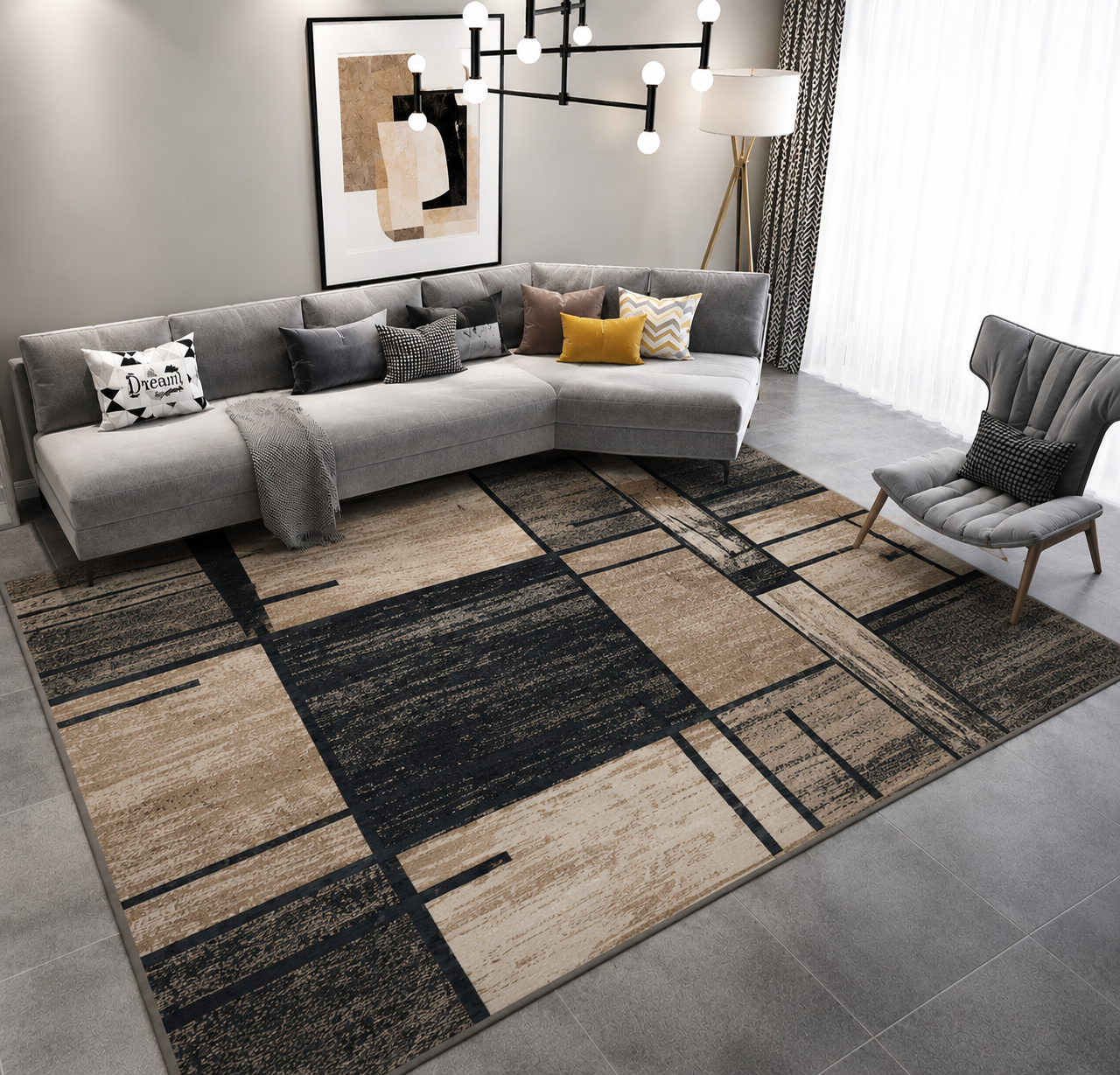 Quality Classy 3D  5*8 Carpets With Antislip Lower Side Table or Dinning or Bedroom Mat Rug Carpet