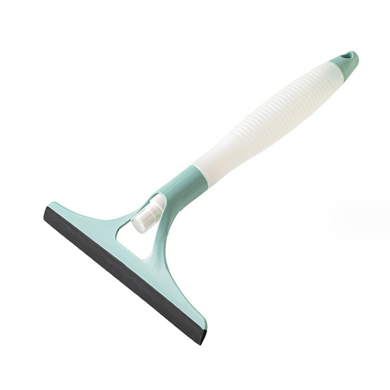 3 in 1 Multifunctional Window Cleaner Squeegee - Glass Cleaning Scraper Brush with Built-in Water Spray Bottle for Shower Doors, Mirrors & Car Windshields