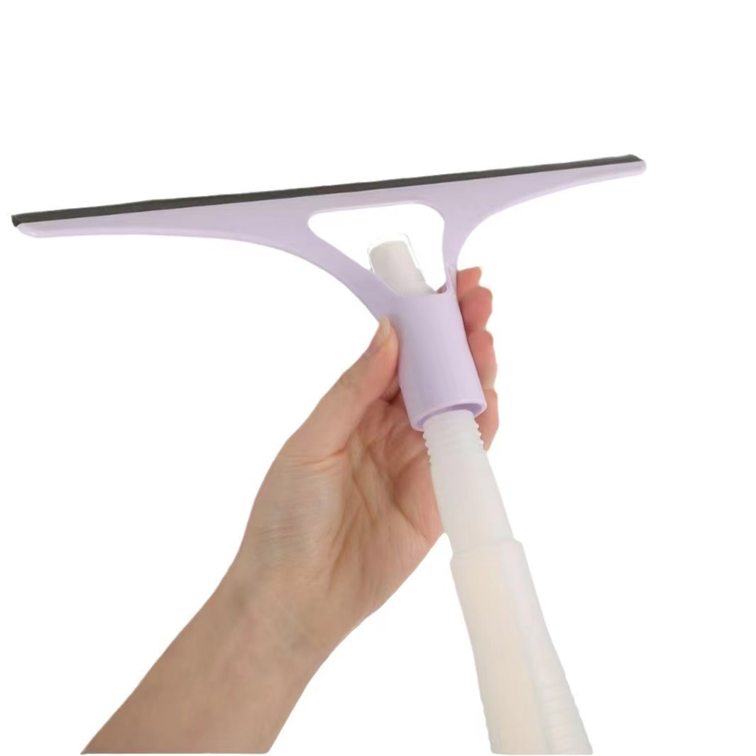 3 in 1 Multifunctional Window Cleaner Squeegee - Glass Cleaning Scraper Brush with Built-in Water Spray Bottle for Shower Doors, Mirrors & Car Windshields