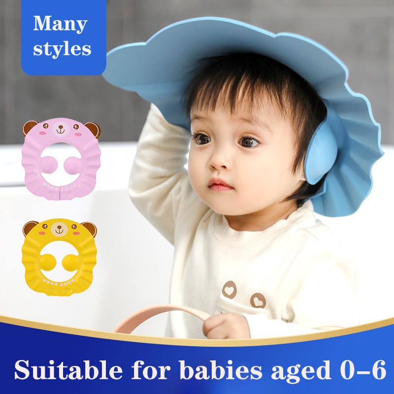 Kids bathing shower cap...with ear protector head cover washing hair cap, make bathing experience fan for the babies, soft material that's friendly to all baby skin type