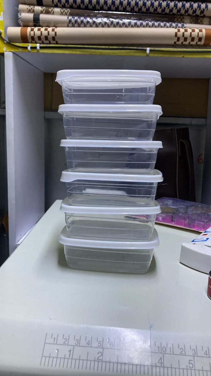 6PCS Fridge storage containers stackable, in 300 Ml, microwave friendly, doesnt stain from food spices