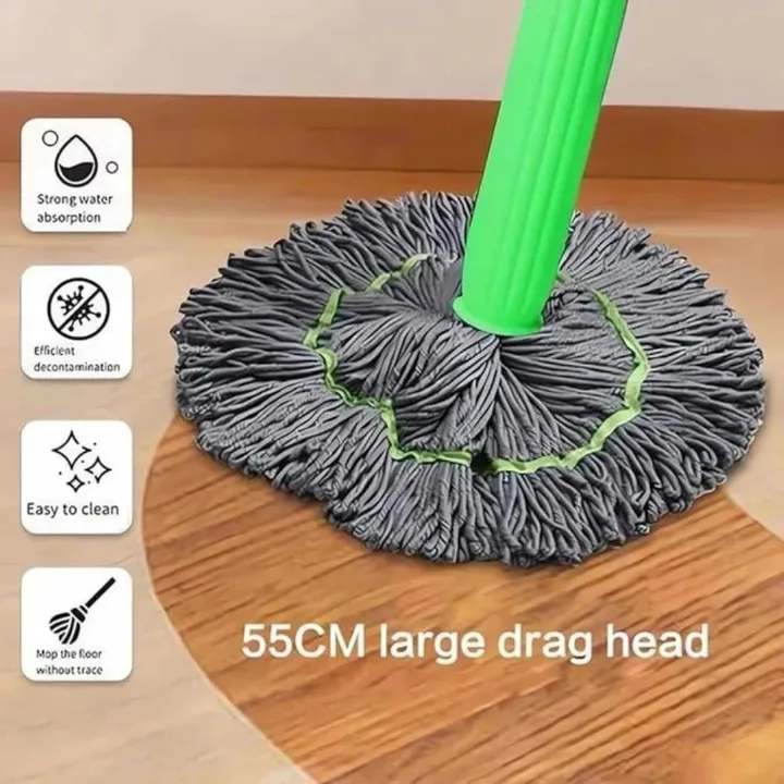 2 in 1 Self-Wringing dehydrated Mop with Microfiber Strands for Cleaning Floor Moppers for Floor Cleaning , Mopping Stick ,Twist Mop with Self-Squeezer for Home , Ideal for All Type of Floors