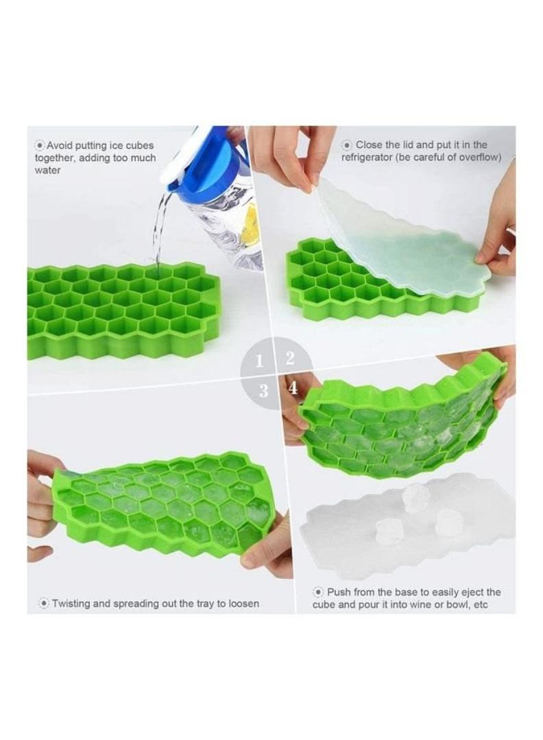 Ice Cube Tray Silicone Mold 37 Grid Honeycomb Shape Ice Cube Maker BPA Free Ice Maker with Lids DIY Popsicle Mould Ice Mould