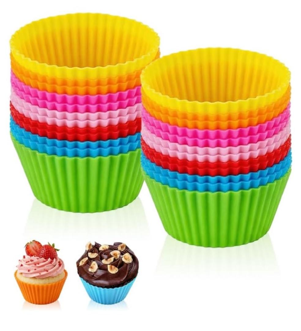 12a pieces Reusable Standard Colorful Truffle Cups Non-stick Cupcake Baking Liners Muffin Molds Silicone Baking Cups Cake Mold