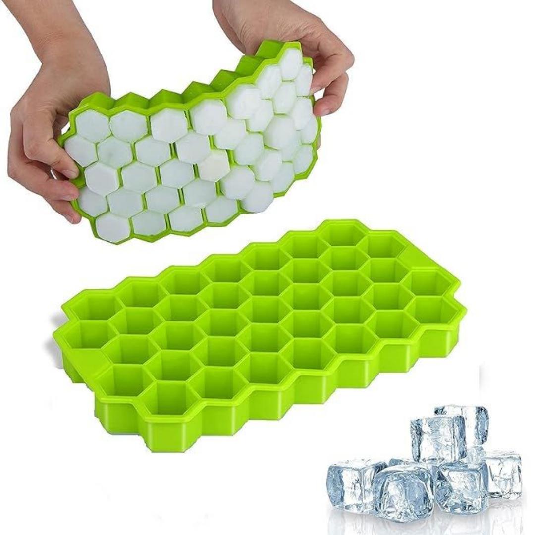 Ice Cube Tray Silicone Mold 37 Grid Honeycomb Shape Ice Cube Maker BPA Free Ice Maker with Lids DIY Popsicle Mould Ice Mould