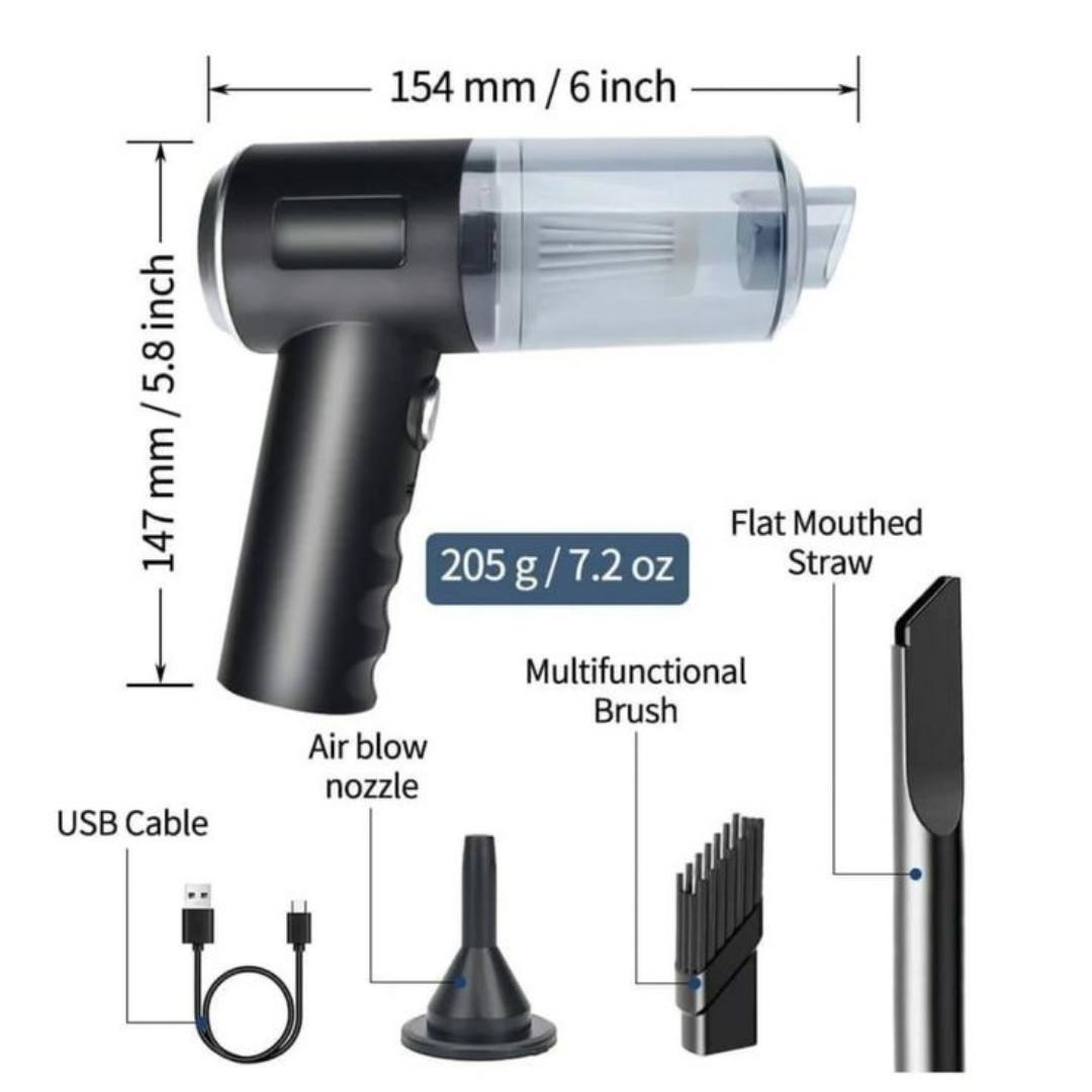 Portable Handheld Wireless Vacuum Cleaner - Cordless Mini Vac for Car, Sofa, Mattress, Desk, and Home Quick Cleanup, Rechargeable & Lightweigh