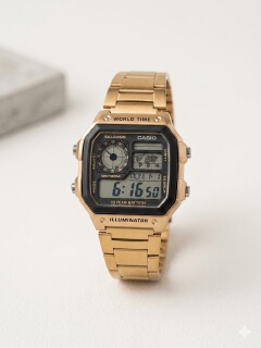 Casio Men's Digital World Time Sport Watch - 10-Year Battery, 100M Water Resistant, Square Dial | Model AE-1200WHB-1BV,it is the ultimate everyday companion for travelers and sports enthusiasts.