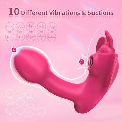 Panty Butterfly G Spot & Clitoris Vibrator with 10 Vibrations & 10 Suctions, Wearable Vibrators Remote Control Stimulator Adult Suction Sex Toys for Women Pleasure, Clitoriss Toys