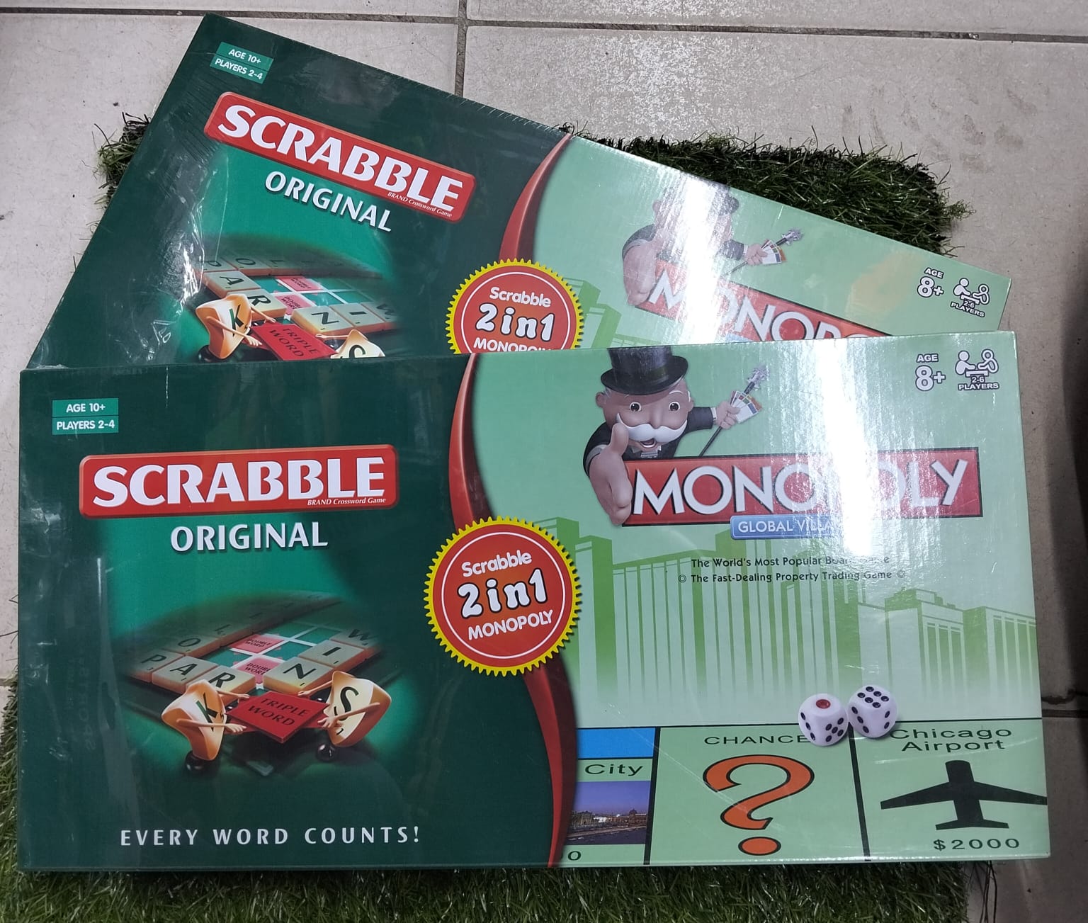2 in 1 SCRABBLE & MONOPOLY Board Game