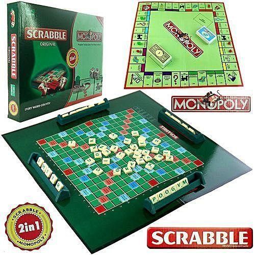 2 in 1 SCRABBLE & MONOPOLY Board Game