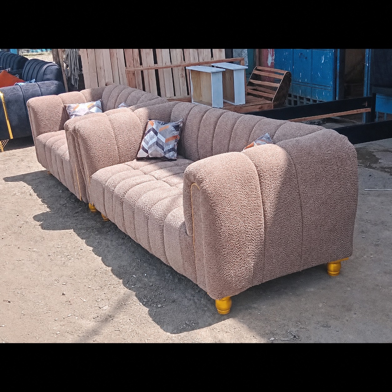 Bubble Permanent Back Sofa Set, Modern Luxury Upholstered Living Room Couch with Plush Comfort Design NO PILLOWS