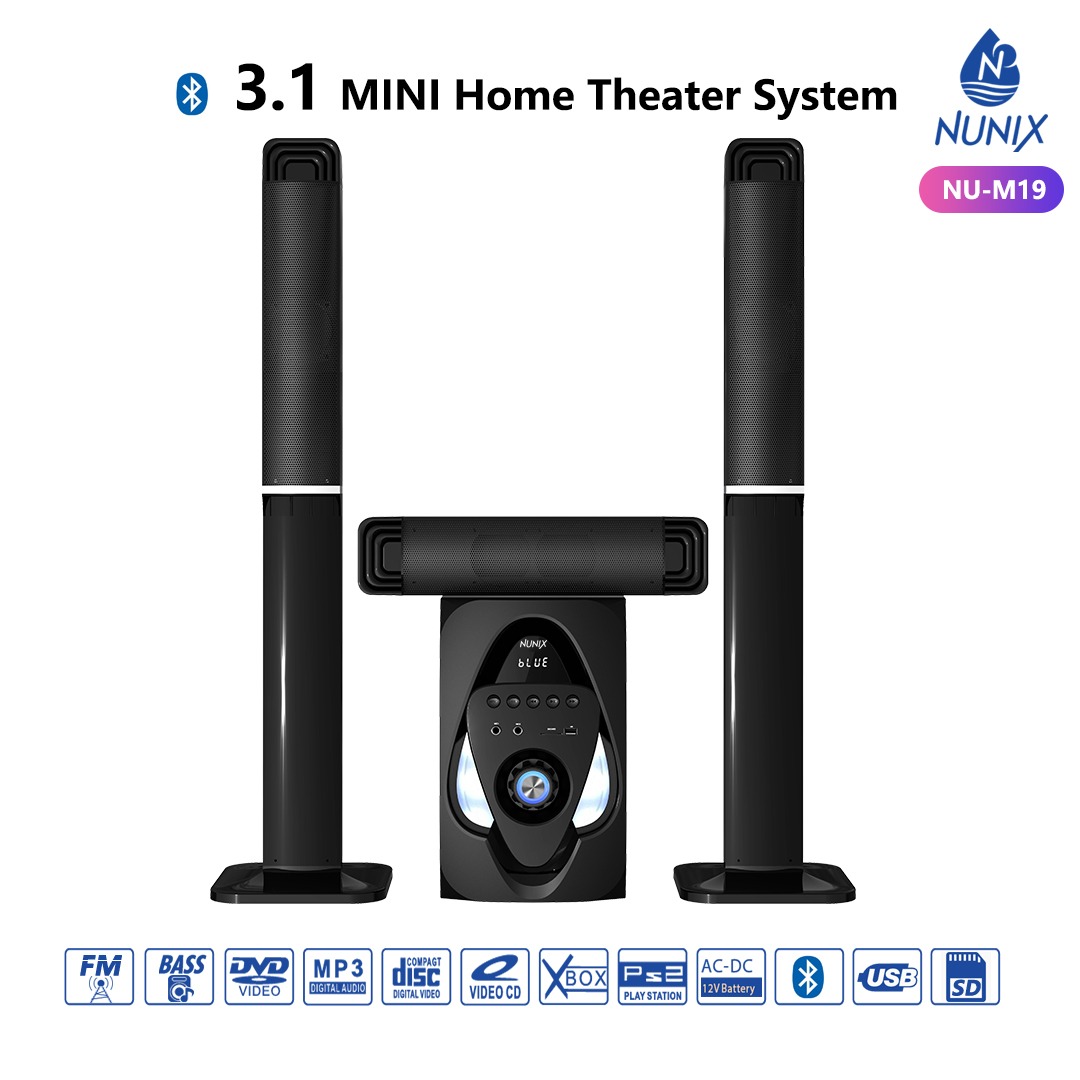 Nunix M19 High Quality Sound 3 1CH Complete Home Theater System Multimedia Speaker System with Bluetooth FM Radio and TF Playback