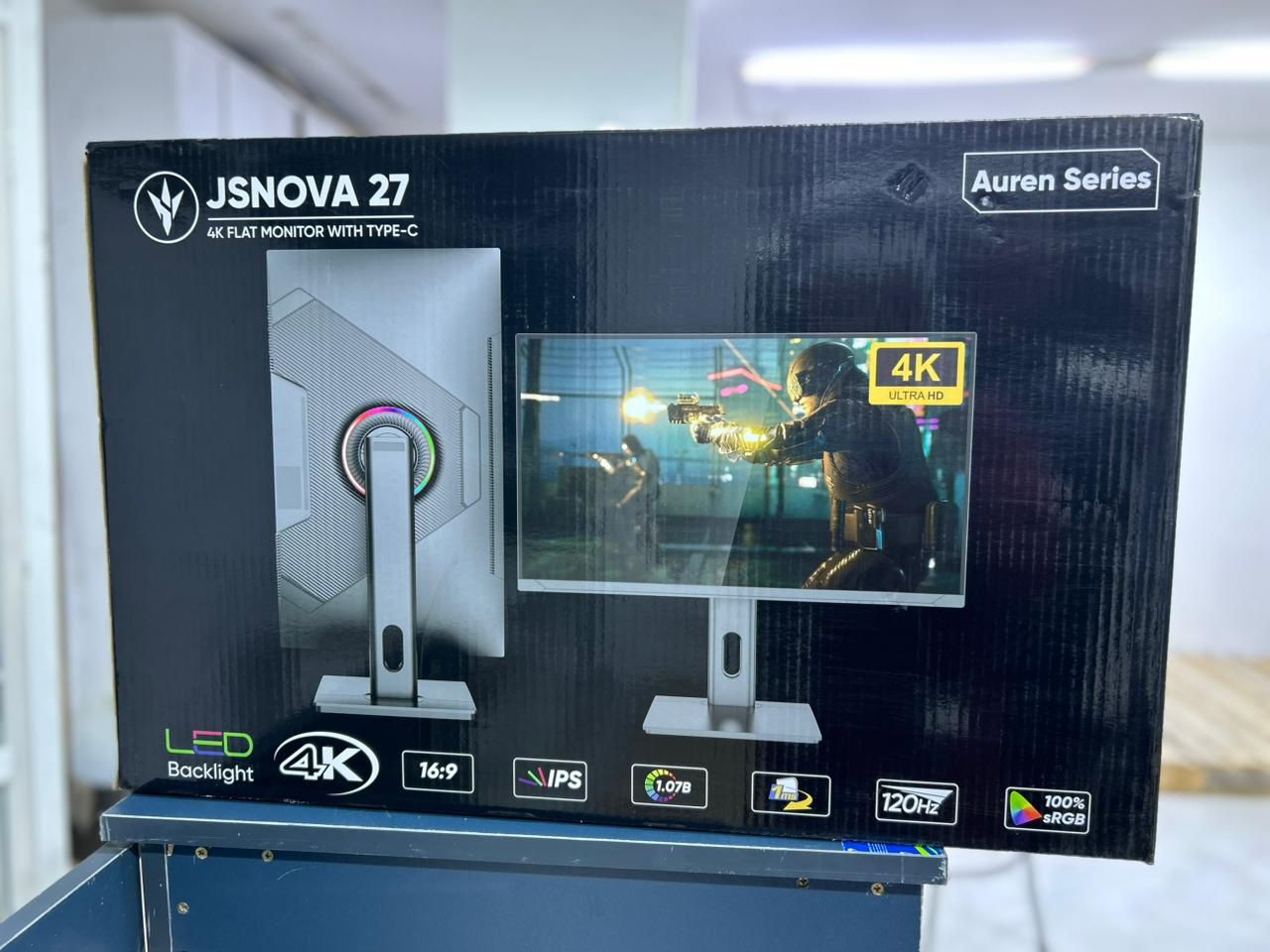 JS Nova 27" IPS 4K Gaming Monitor - 120Hz, HDMI/DP, Type-C