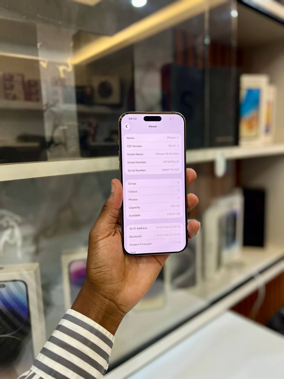 IPHONE 16 PRO MAX IN PERFECT CONDITION CC 327 BATTERY HEALTH AT 95% NOTHING REPLACED 48MP CAMERA, 198 CC FREE COVER, NEW CAPTURE BUTTON, 8GB RAM, IOS 18 AI INTELLIGENCE, DYNAMIC ISLAND.