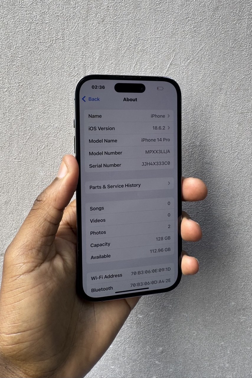 APPLE IPHONE 14 PRO – GOOD CONDITION | 48MP PRO CAMERA | SMOOTH 120HZ PROMOTION DISPLAY | DYNAMIC ISLAND | POWERFUL A16 BIONIC CHIP | FACE ID | ALL-DAY PERFORMANCE | 75% BATTERY HEALTH.