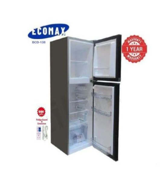 Ecomax 138L Double Doors Fridge and Freezer Energy Saving