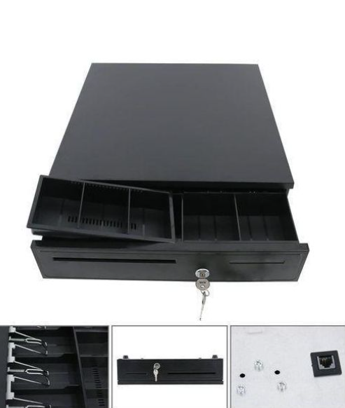 5 Slot Cash Drawer for Small Businesses with Removable Cash Drawer Box, 5 Bill/5 Coin Compartments Pos Systems 24V RJ11/RJ12 Key Lock