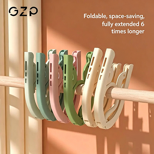 Foldable Travel Hangers - Portable Folding Collapsible Clothes Hangers Lightweight Travel Accessories Foldable Clothes Drying Rack Dorm Hanger for School Home with Clothesline