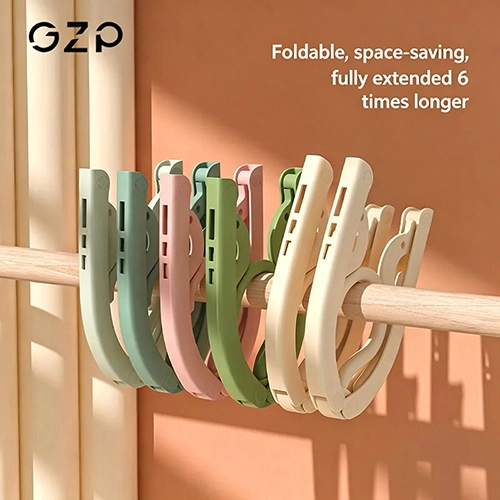 Foldable Travel Hangers - Portable Folding Collapsible Clothes Hangers Lightweight Travel Accessories Foldable Clothes Drying Rack Dorm Hanger for School Home with Clothesline
