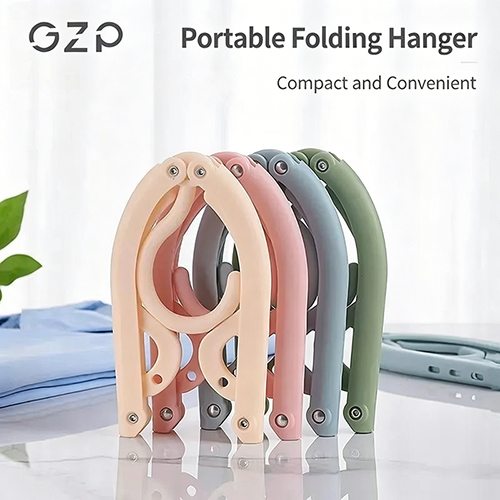 Foldable Travel Hangers - Portable Folding Collapsible Clothes Hangers Lightweight Travel Accessories Foldable Clothes Drying Rack Dorm Hanger for School Home with Clothesline