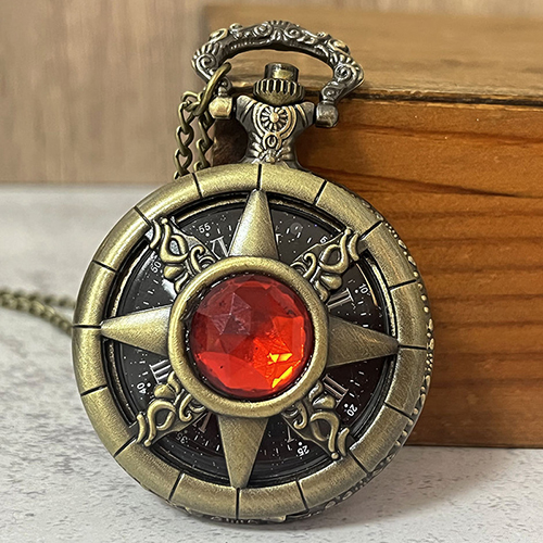 Smooth Pocket Watches - Classic Gemstone Timepiece, Vintage Necklace Clock with Chain, Classic Smooth Gemstone Pocket Watch | Antique Style Watch for Home Decor, Wedding Gift & Steampunk Access(Comes