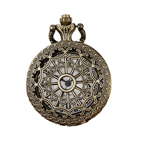 Retro Antique Bronze Pocket Watch with 37.5cm Lobster Clasp Necklace Chain, Classic Quartz Clock Necklace, Vintage Steampunk Pocket Watch with Chain for Men and Women(Comes with a pocket watch box)