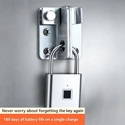 Fingerprint Padlock, Compact USB Charging Biometric Lock, USB Interface Thumbprint Padlock with  0.5 Seconds Unlock Biometric Thumbprint Lock for Locker, Backpack, Luggage