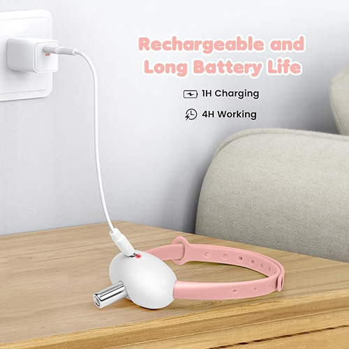 Automatic Laser Collar Cat Toy - Upgraded Laser Cat Toys, Flashing and Lasting modes, 24-34cm Bend Collar & 41°Adjust Angle free hands. Type-C USB Charge 1H and works 12H. Gifts for Ailurophile