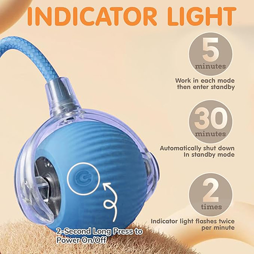 Durable Interactive Cat Toys for Indoor Cats, Smart Automatic Cat Chase Ball Toy, Upgraded Speedy Tail Kitten Toy for Bored Indoor Adult Pets
