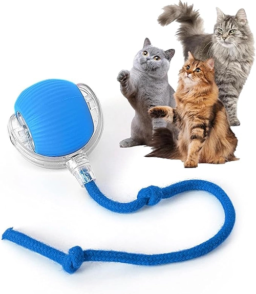 Durable Interactive Cat Toys for Indoor Cats, Smart Automatic Cat Chase Ball Toy, Upgraded Speedy Tail Kitten Toy for Bored Indoor Adult Pets