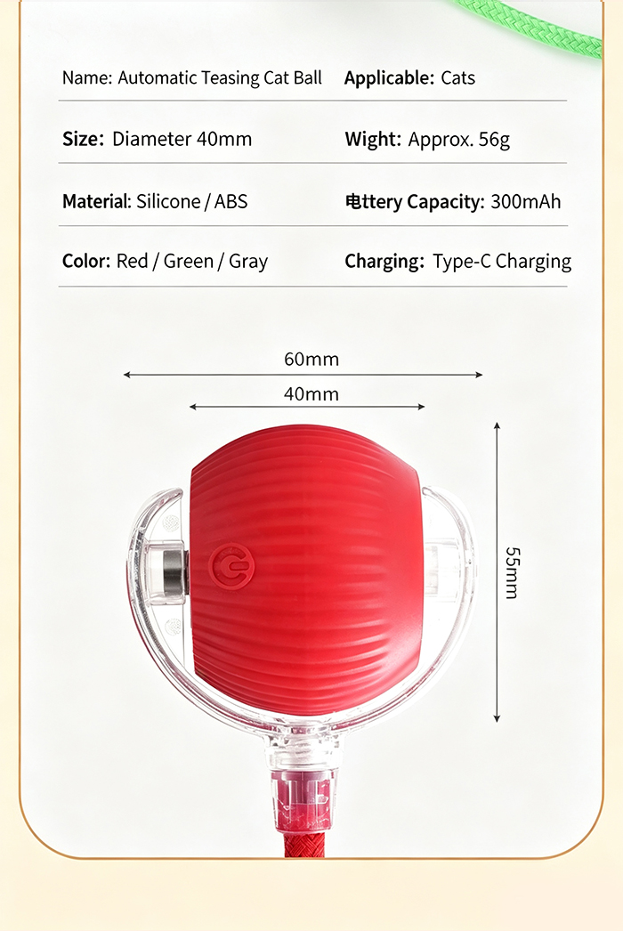 Durable Interactive Cat Toys for Indoor Cats, Smart Automatic Cat Chase Ball Toy, Upgraded Speedy Tail Kitten Toy for Bored Indoor Adult Pets