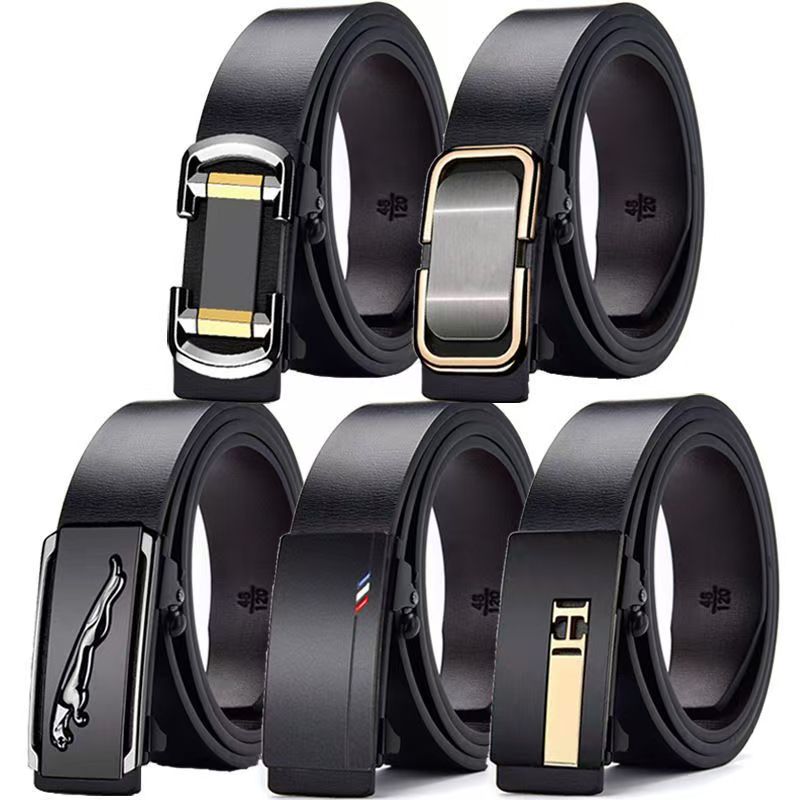 Men Belts Automatic Buckle Belt PU Leather Inner Wear Toothless High Quality Belts For Men Leather Strap Casual Business Jeans Belts Men Luxury Designer Brand