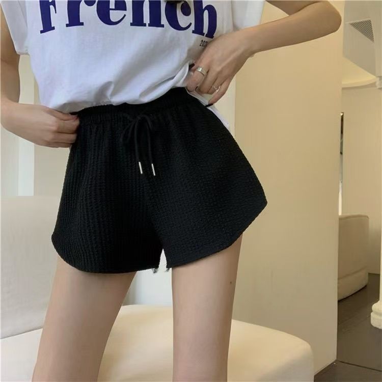Women's sports shorts - Cheesecake casual versatile home wear A-line pants - New style with drawstring, high waist, slimming short pants for outerwear