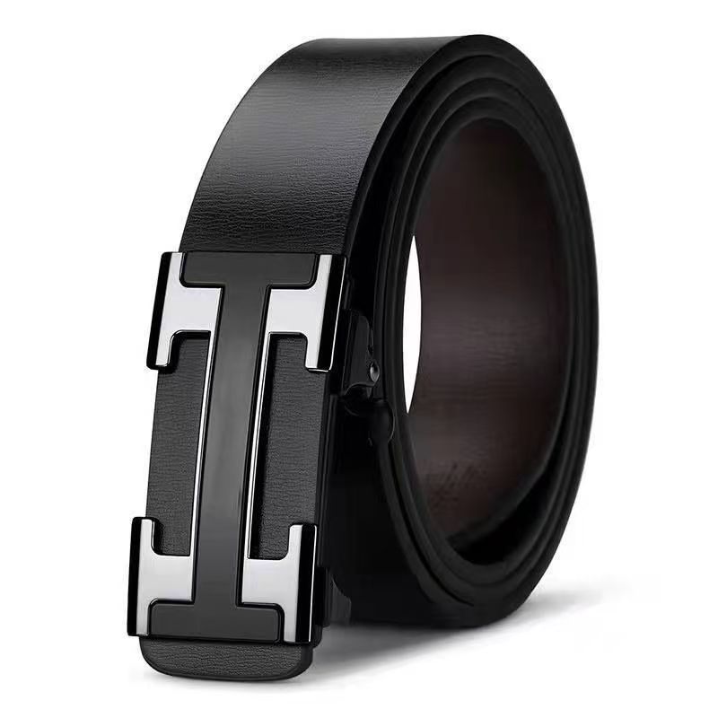 Men Belts Automatic Buckle Belt PU Leather Inner Wear Toothless High Quality Belts For Men Leather Strap Casual Business Jeans Belts Men Luxury Designer Brand