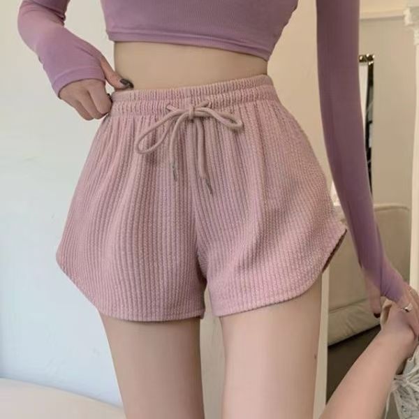 Women's sports shorts - Cheesecake casual versatile home wear A-line pants - New style with drawstring, high waist, slimming short pants for outerwear