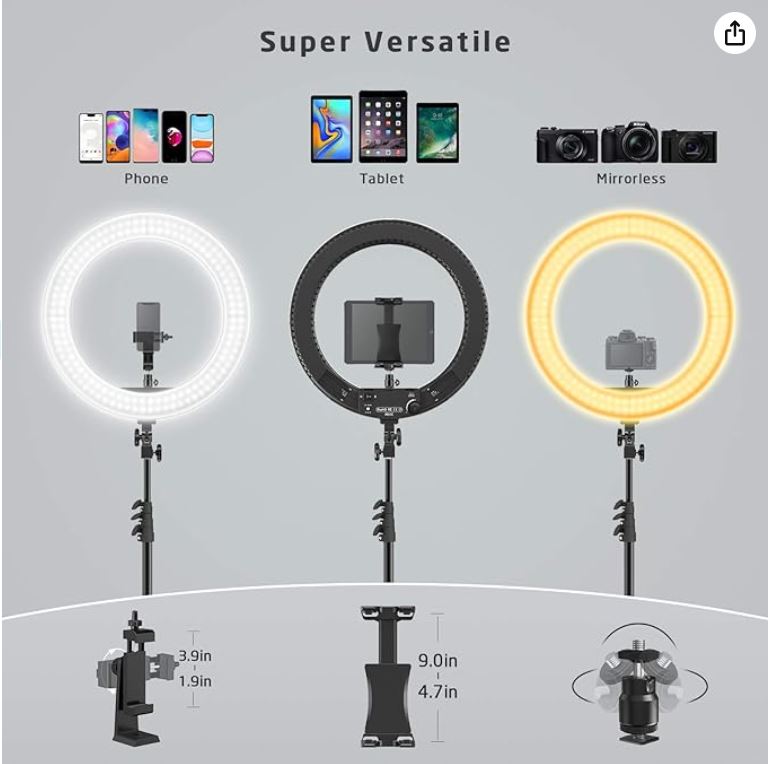 Automatic Led Ringlight With Stand And Phone holder and BT remote - Durable Ring Light And Tripod Stand 10 Inch
